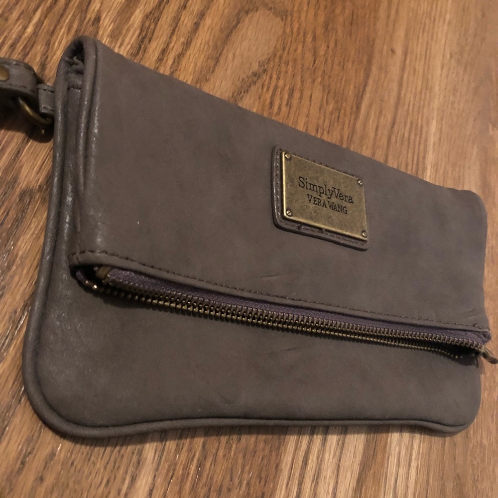 Vera Wang zipper fold over clutch wristlet